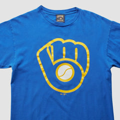 Milwaukee Brewers Majestic 2000s T-shirt - Blue - S by Fanatics Real Vintage T-shirts
