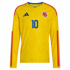 James Rodriguez Colombia National Team 2026 Home Replica Long Sleeve Jersey Yellow shop