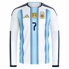 Rodrigo De Paul Argentina National Team 2026 Home Replica Long Sleeve Jersey White