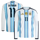 Angel Di Maria Argentina National Team 2026 Home Replica Long Sleeve Jersey White
