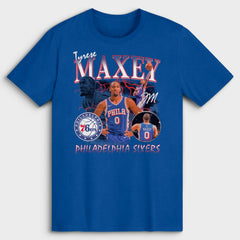 Tyrese Maxey Philadelphia 76ers Player Collage T-Shirt Royal