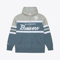 Milwaukee Brewers Mitchell & Ness Cooperstown Collection Thunderstorm Head Coach Hoodie - Gray Hoodies