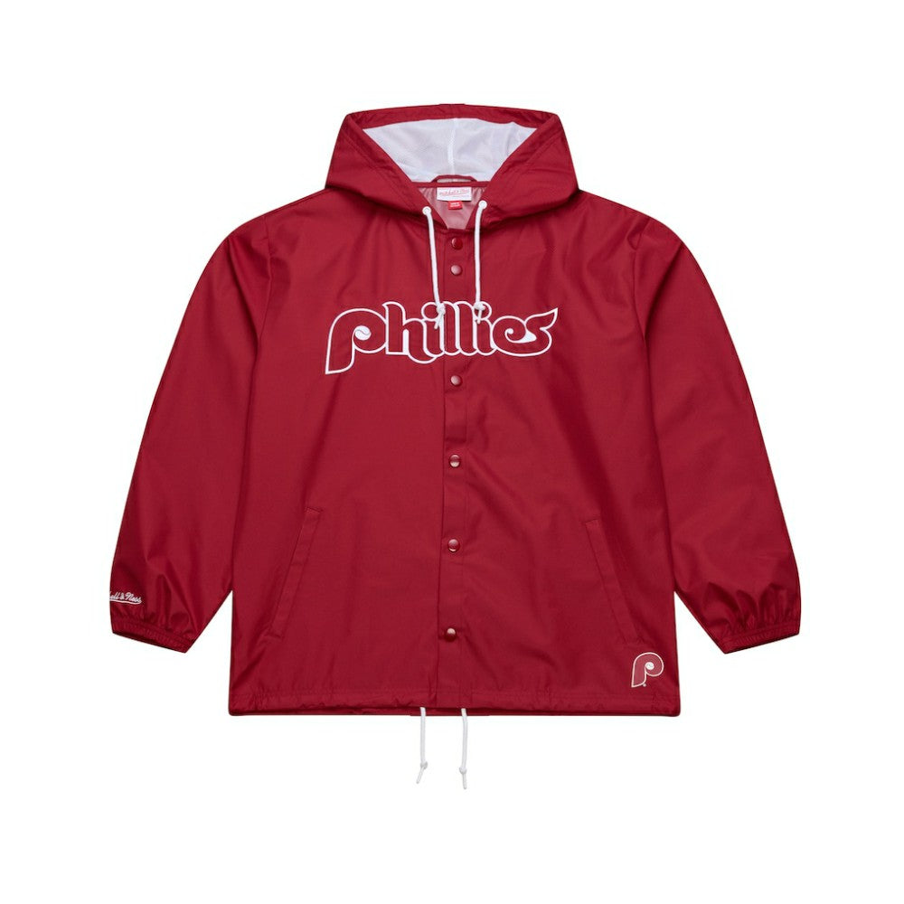 Philadelphia Phillies Mitchell & Ness Full-Snap Hooded Coaches Jacket - Red Jackets