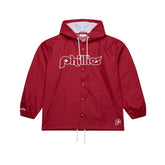 Philadelphia Phillies Mitchell & Ness Full-Snap Hooded Coaches Jacket - Red Jackets