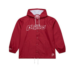 Philadelphia Phillies Mitchell & Ness Full-Snap Hooded Coaches Jacket - Red Jackets