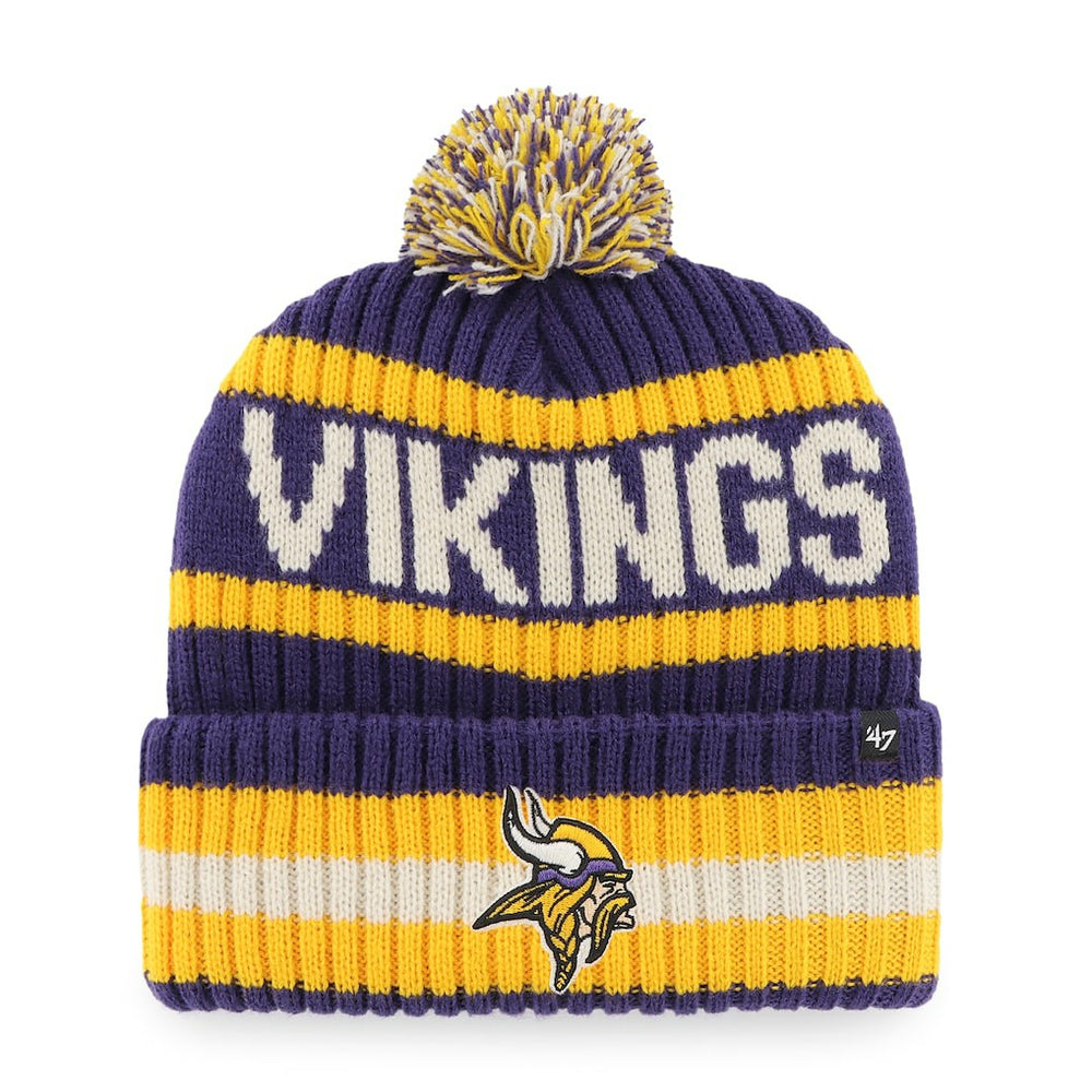 Minnesota Vikings '47 Bering Cuffed Knit Hat with Pom Purple
