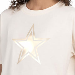 Dallas Cowboys Starter Women's Pastel Travel Boxy Cropped T-Shirt Cream