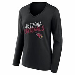Arizona Cardinals Women's Hustle Long Sleeve V-Neck T-Shirt Black