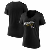 Baltimore Ravens Women's Hustle V-Neck T-Shirt Black