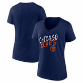 Chicago Bears Women's Hustle V-Neck T-Shirt Navy