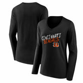 Cincinnati Bengals Women's Hustle Long Sleeve V-Neck T-Shirt Black