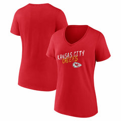 Kansas City Chiefs Women's Hustle V-Neck T-Shirt Red