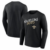 New Orleans Saints Hustle Long Sleeve T-Shirt Black