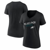 Philadelphia Eagles Women's Hustle V-Neck T-Shirt Black