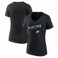Philadelphia Eagles Women's Hustle V-Neck T-Shirt Black