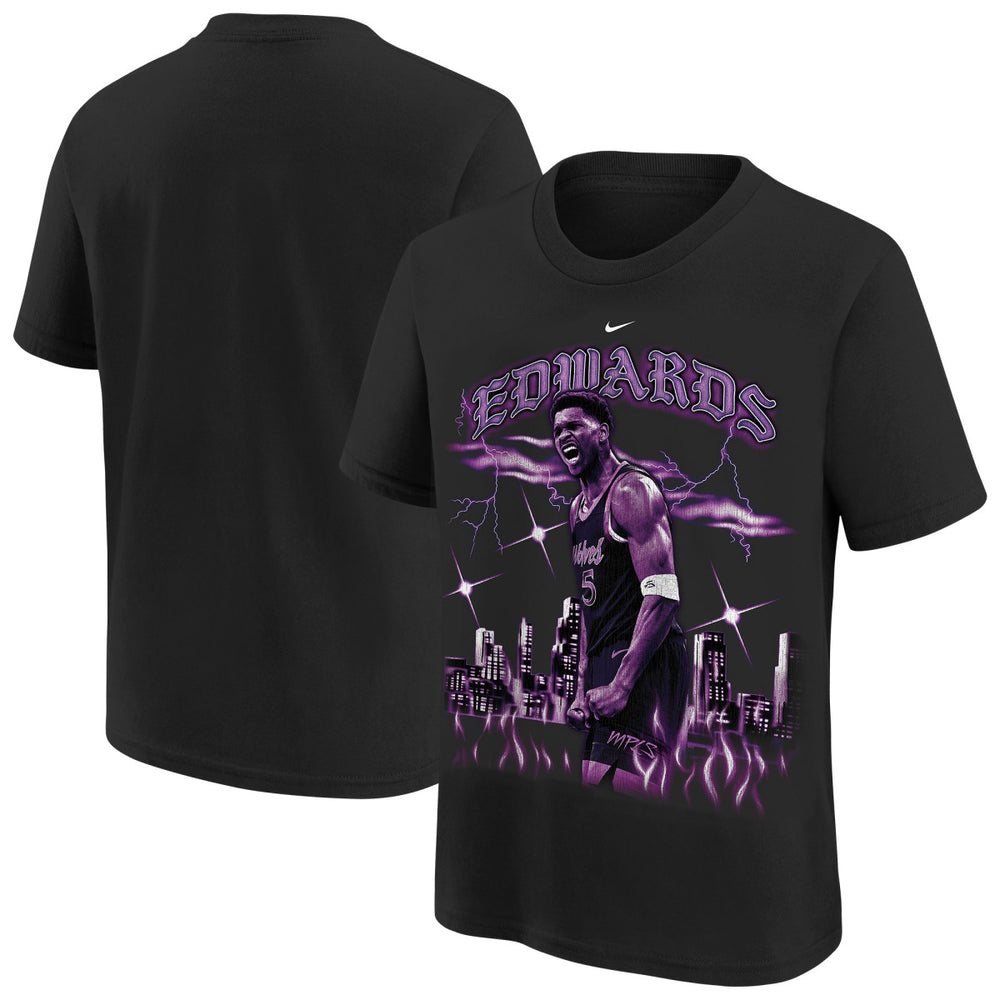 Anthony Edwards Minnesota Timberwolves Youth City Edition Player T-Shirt Black