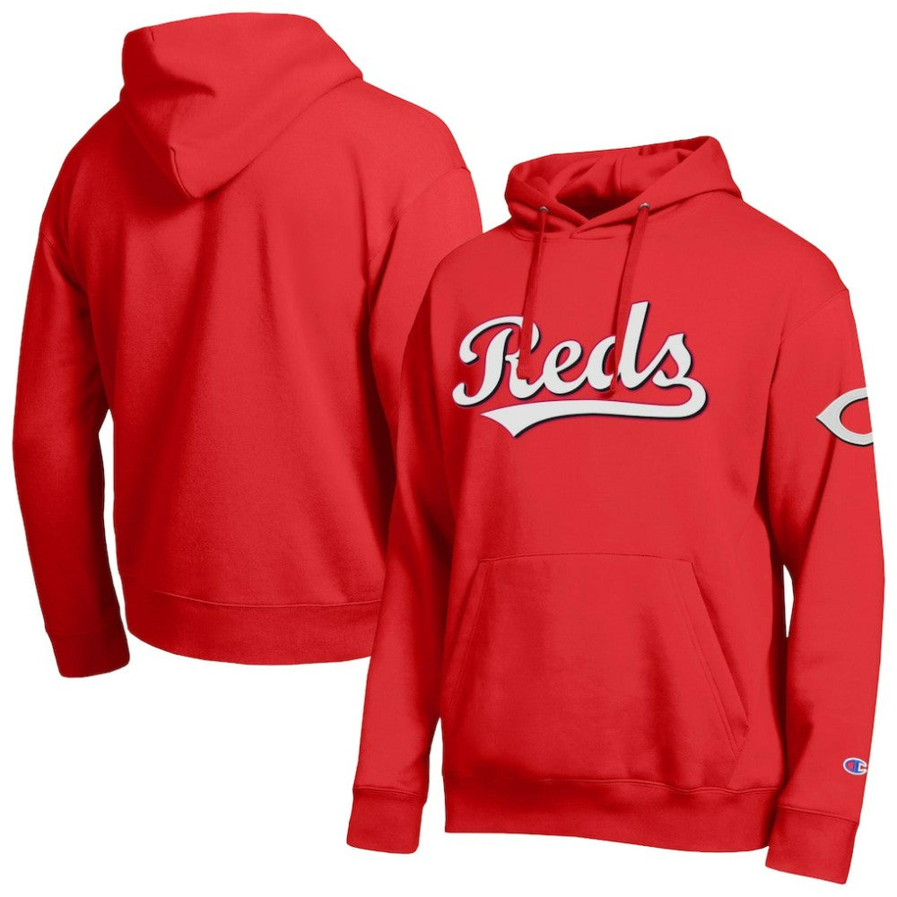 Cincinnati Reds Champion All Star Wordmark Hoodie - Red Hoodies