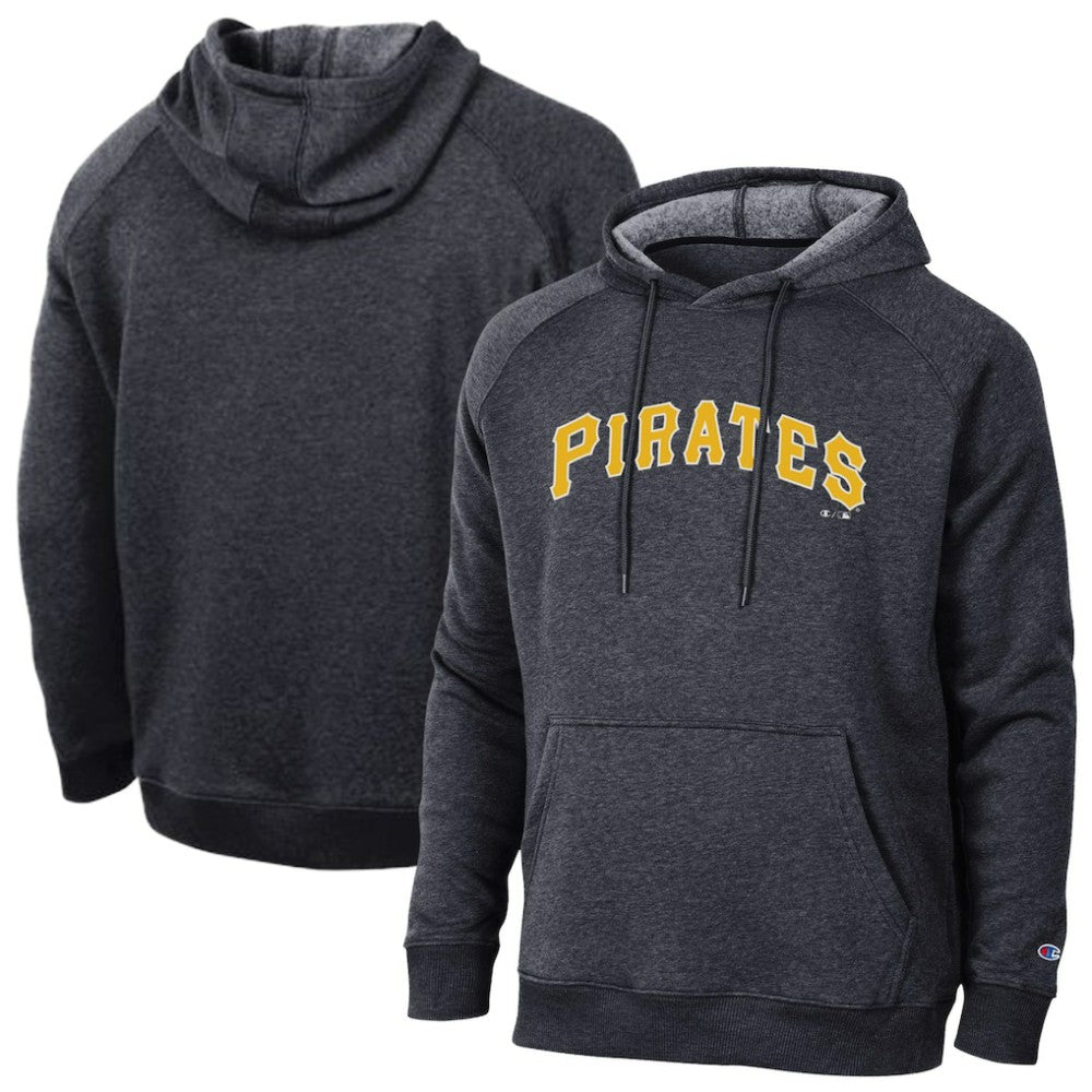 Pittsburgh Pirates Champion Triumph Tri-Blend Raglan Hoodie - Black Hoodies
