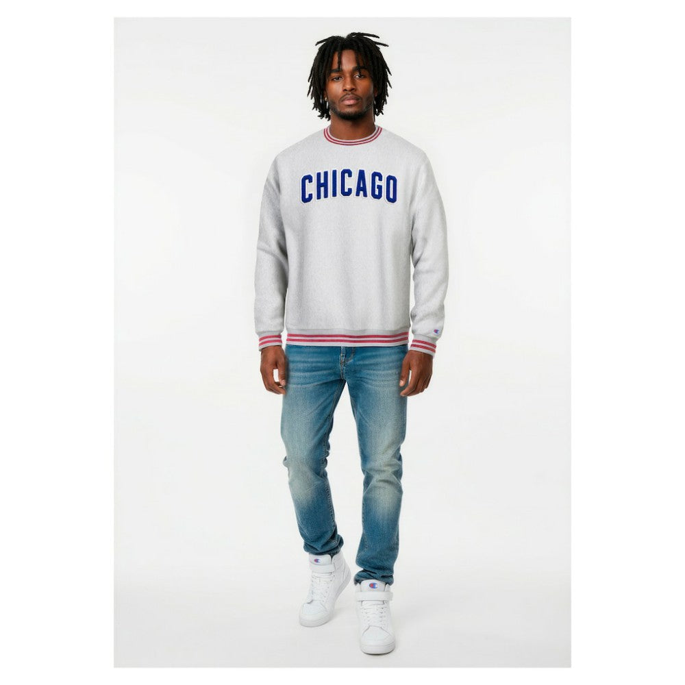 Chicago Cubs Champion Reverse Weave Sweatshirt - Heather Gray Sweatshirts