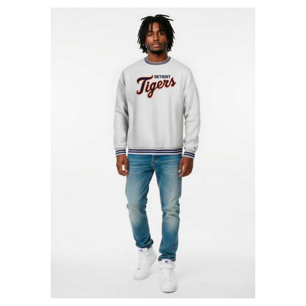 Detroit Tigers Champion Reverse Weave Sweatshirt - Heather Gray Sweatshirts