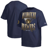 Milwaukee Brewers Champion Traditions Two Locations T-Shirt - Navy T-shirts