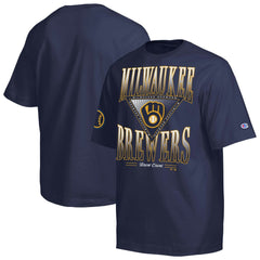 Milwaukee Brewers Champion Traditions Two Locations T-Shirt - Navy T-shirts