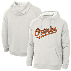 Baltimore Orioles Champion Triumph Tri-Blend Raglan Hoodie - Heathered Core Ultra Light Grey Hoodies