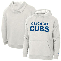 Chicago Cubs Champion Triumph Tri-Blend Raglan Hoodie - Heathered Core Ultra Light Grey Hoodies