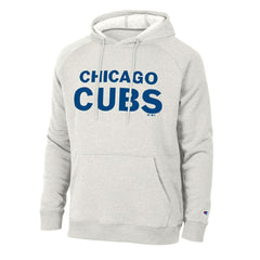 Chicago Cubs Champion Triumph Tri-Blend Raglan Hoodie - Heathered Core Ultra Light Grey Hoodies