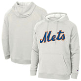 New York Mets Champion Triumph Tri-Blend Raglan Hoodie - Heathered Core Ultra Light Grey Hoodies