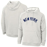 New York Yankees Champion Triumph Tri-Blend Raglan Hoodie - Heathered Core Ultra Light Grey Hoodies