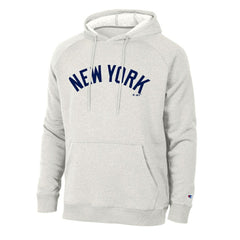 New York Yankees Champion Triumph Tri-Blend Raglan Hoodie - Heathered Core Ultra Light Grey Hoodies