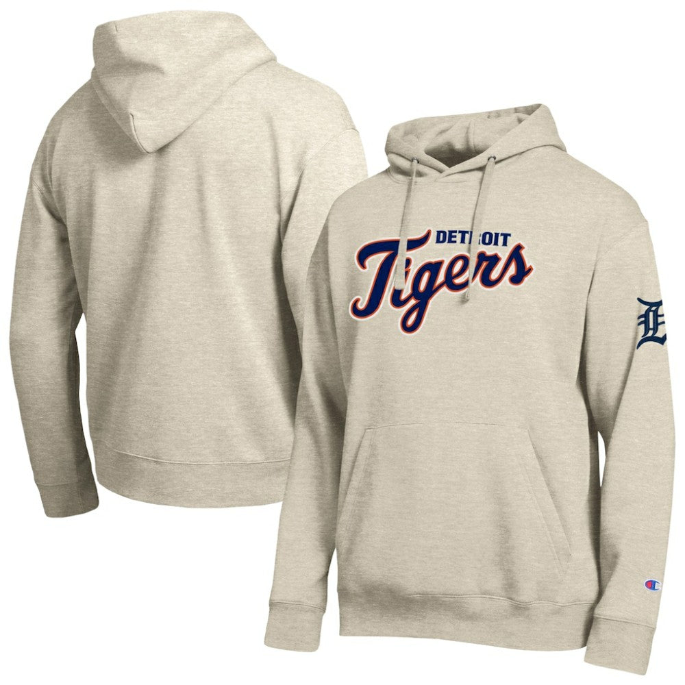 Detroit Tigers Champion All Star Chenille Patch Hoodie - Oatmeal Hoodies