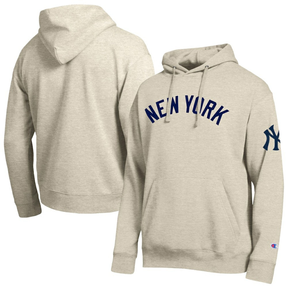 New York Yankees Champion All Star Chenille Patch Hoodie - Oatmeal Hoodies