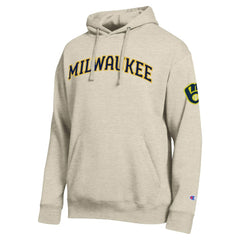 Milwaukee Brewers Champion All Star Chenille Patch Hoodie - Oatmeal Hoodies