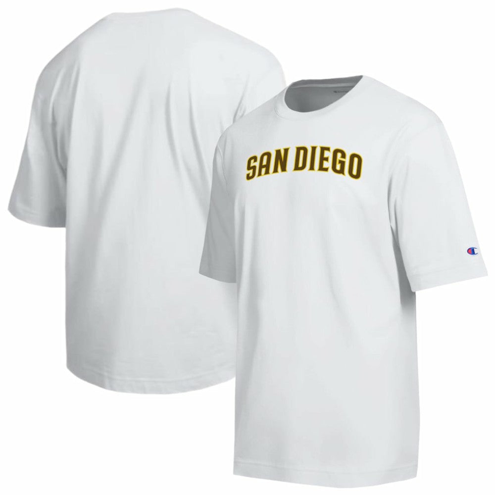 San Diego Padres Champion All Star Arched Chenille Wordmark T-Shirt - White T-shirts