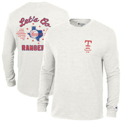 Texas Rangers Champion Cooperstown Winning Tradition Tri-Blend Long Sleeve T-Shirt - White T-shirts