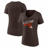 Cleveland Browns Women's Hustle V-Neck T-Shirt Brown