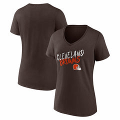 Cleveland Browns Women's Hustle V-Neck T-Shirt Brown