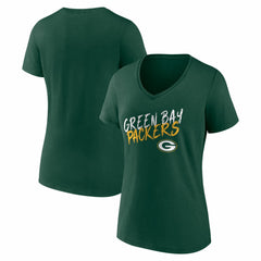 Green Bay Packers Women's Hustle V-Neck T-Shirt Green