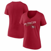 San Francisco 49ers Women's Hustle V-Neck T-Shirt Scarlet