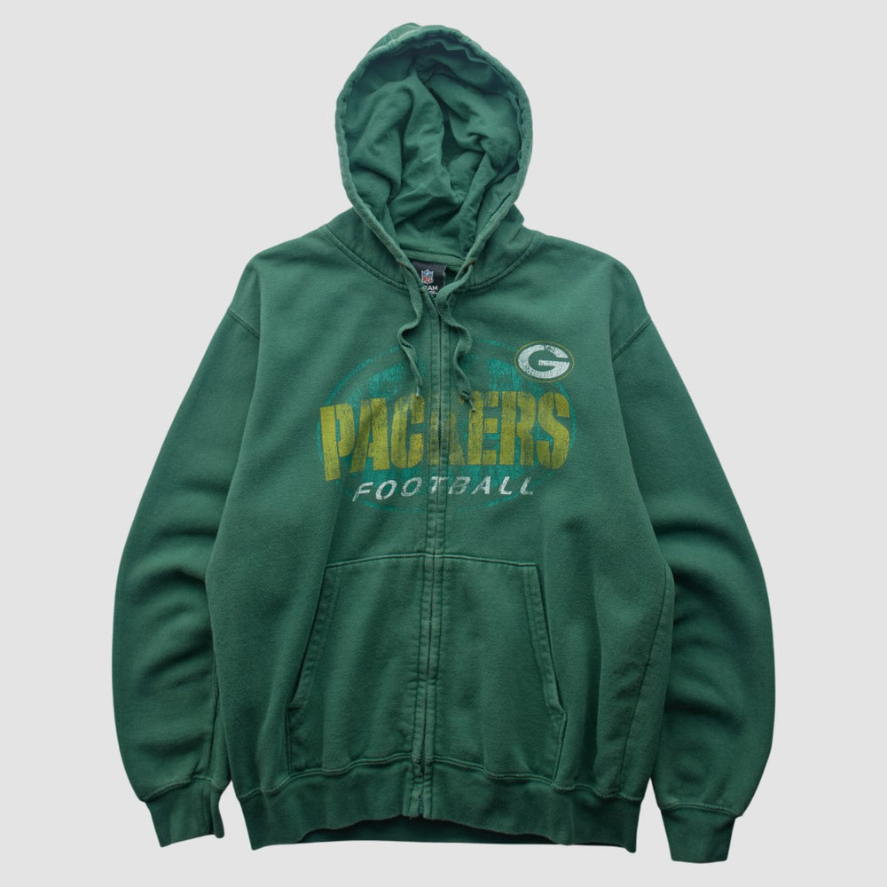 Green Bay Packers Team Edition Apparel 2010s Hooded Full Zip Sweatshirt Green Vintage