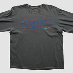 New York Giants Reebok 2008 Long Sleeve T-shirt Charcoal Vintage