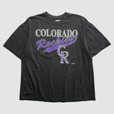 Colorado Rockies Hanes 90s T-shirt - Black - 2XL by Fanatics Real Vintage T-shirts
