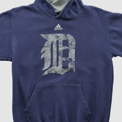 Detroit Tigers Adidas 2010s Hooded Pullover Sweatshirt - Navy - XS by Fanatics Real Vintage Pullover