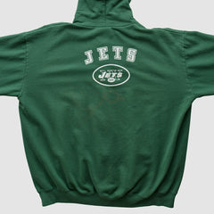 New York Jets NFL 2000s Hooded Full Zip Sweatshirt Green Vintage