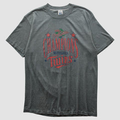 Minnesota Twins Logo 7 1987 T-shirt - Dark Heather Gray - S by Fanatics Real Vintage T-shirts