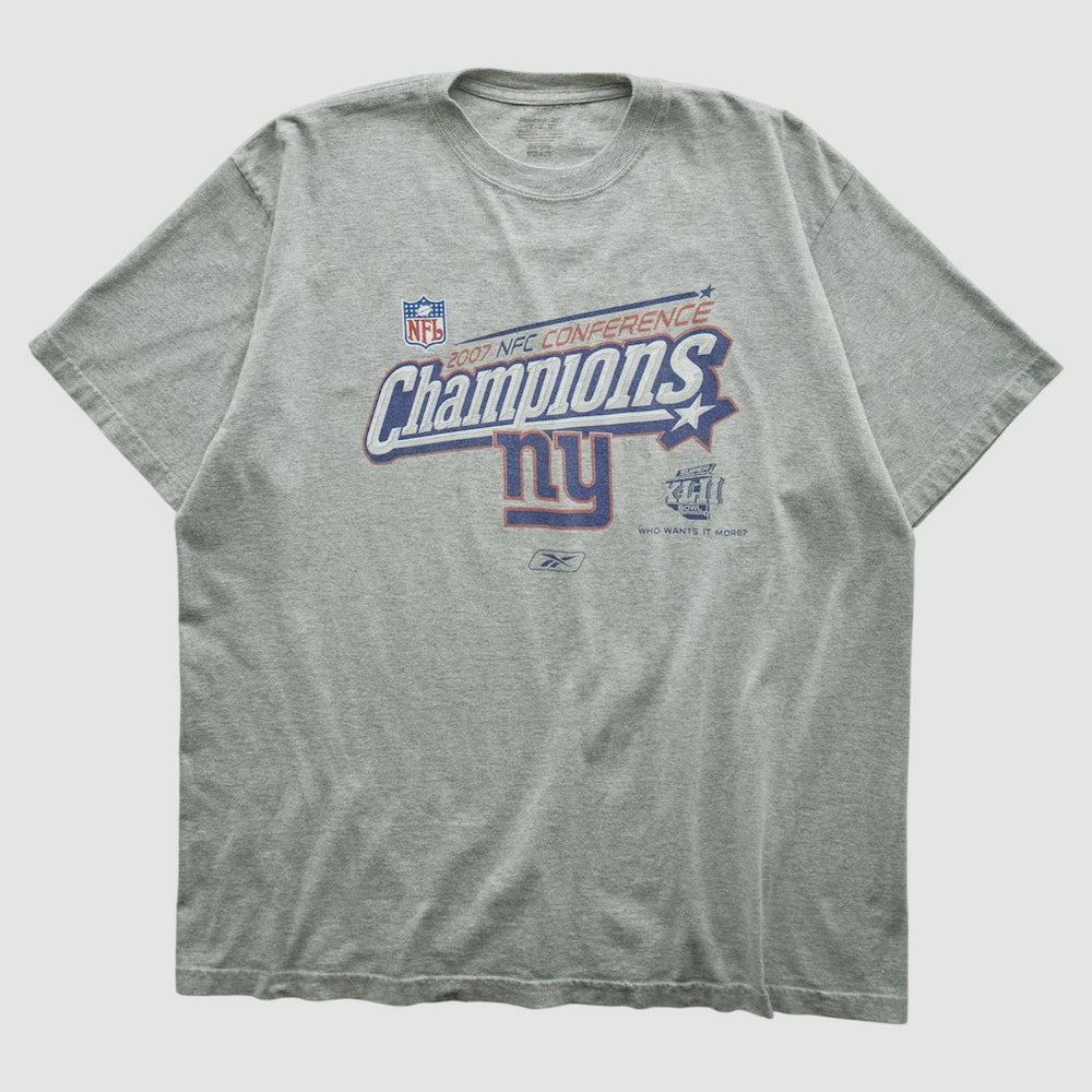 New York Giants Reebok 2007 T-shirt Heather Gray Vintage