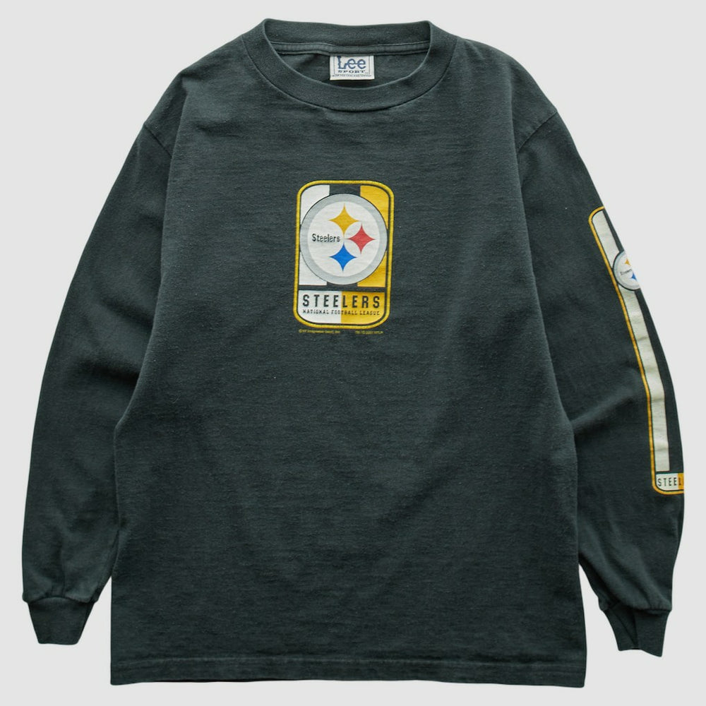 Pittsburgh Steelers Lee Apparel 2001 Long Sleeve T-shirt Charcoal Vintage