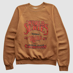 Minnesota Twins Fun Fleece 1987 Pullover Sweatshirt - Brown - XXS by Fanatics Real Vintage Pullover